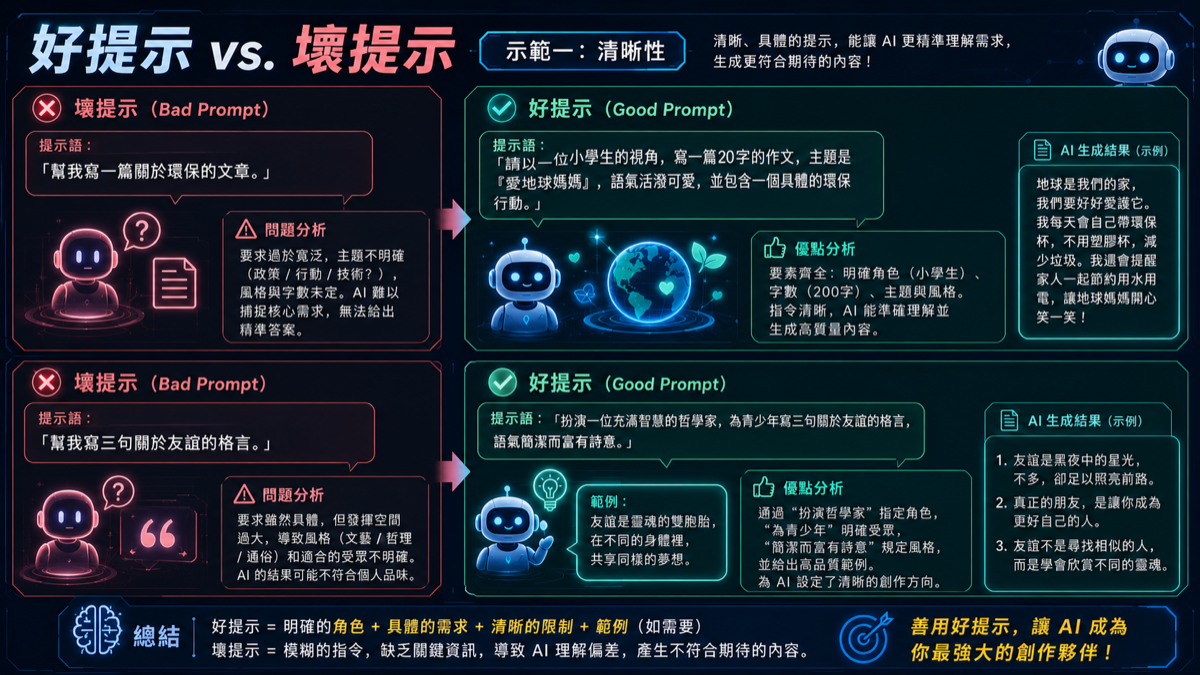好的提示範例